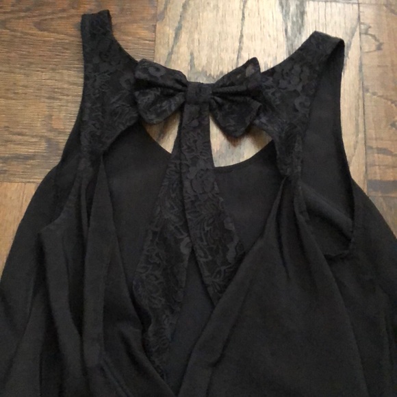 3for$30| ASOS lace tie back black top XS-S - Picture 2 of 4